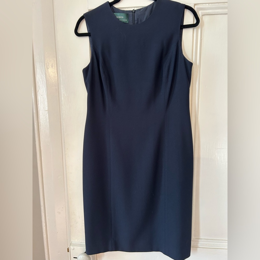 Minimalist Lauren Ralph Lauren black sheath dress. Fully lined.